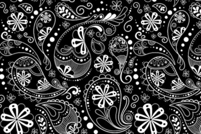 Free Vector | Paisley pattern background, mandala abstract illustration in black vector