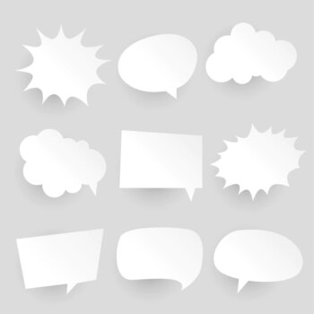 Free Vector | Papercut style comic chat bubbles and expressions