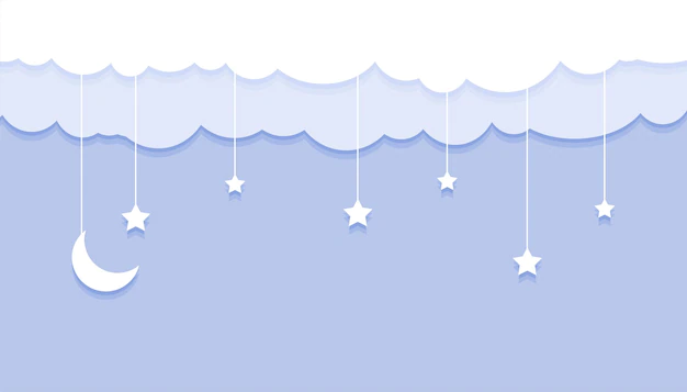 Free Vector | Papercut style moon stars and clouds background