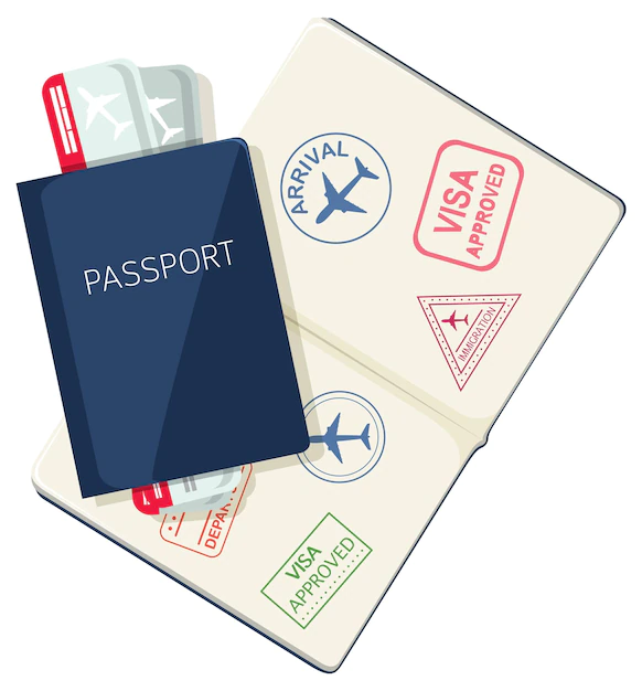 Free Vector | Passport with flight tickets on white background