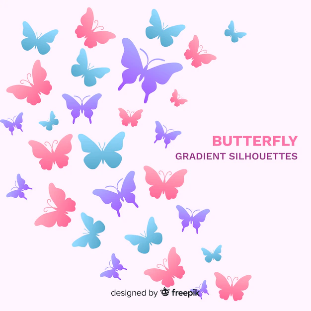 Free Vector | Pastel color butterflies flying background