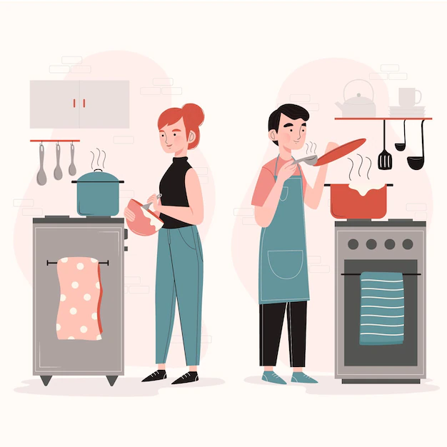Free Vector | People cooking illustration concept