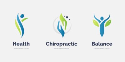 Free Vector | Physiotherapy logo template collection