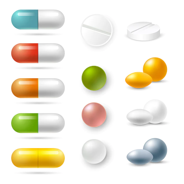 Free Vector | Pills icons set