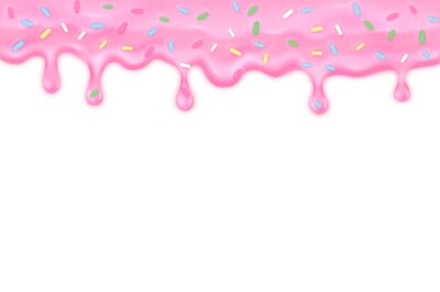 Free Vector | Pink dripping glaze with sprinkles