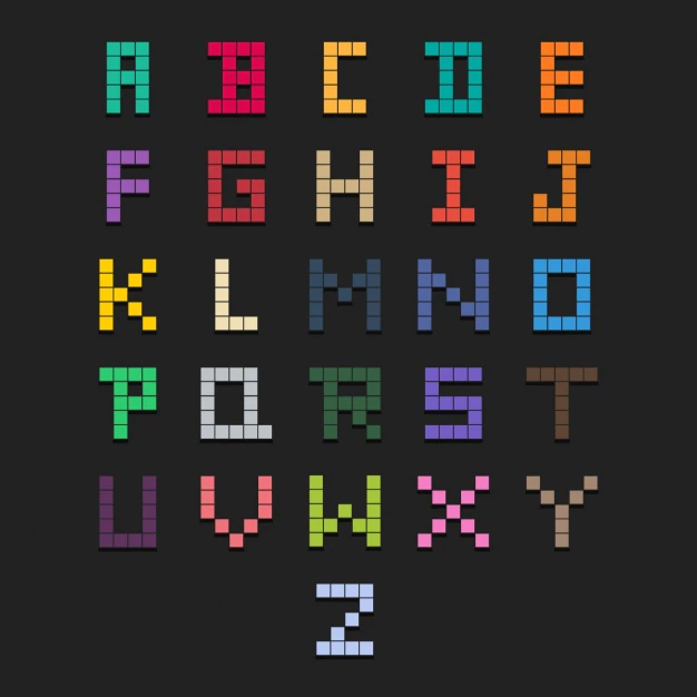 Free Vector | Pixel alphabet