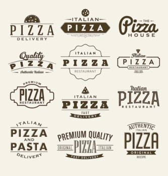 Free Vector | Pizza labels collection