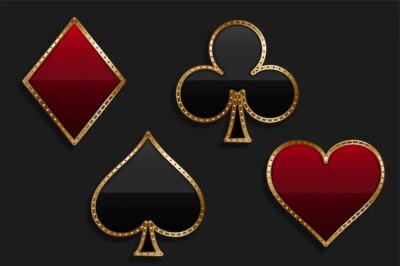 Free Vector | Playing card suit symbol in shiny luxury style