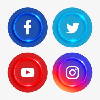 Free Vector | Popular social media logotypes buttons set