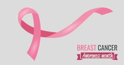 Free Vector | Poster breast cancer awareness month with ribbon
