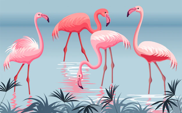 Free Vector | Poster flamingo.