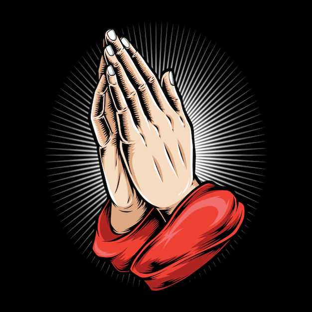 Free Vector | Praying hand  logo illustration