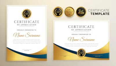 Free Vector | Professional golden certificate template design