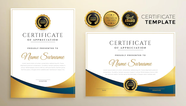 Free Vector | Professional golden certificate template design