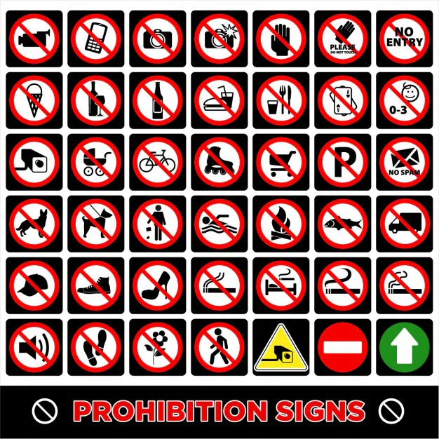 Free Vector | Prohibition signs