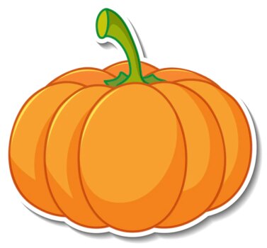 Free Vector | Pumpkin sticker on white
