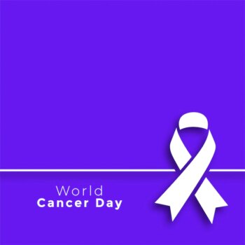Free Vector | Purple world cancer day minimal poster