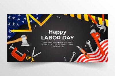 Free Vector | Realistic banner template for labor day celebration