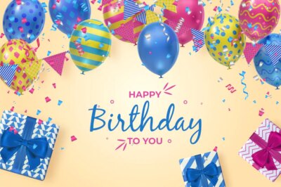Free Vector | Realistic birthday background with balloons