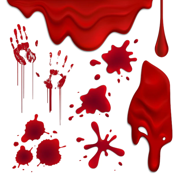 Free Vector | Realistic blood drops and blots set illustration