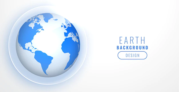 Free Vector | Realistic blue earth on white background