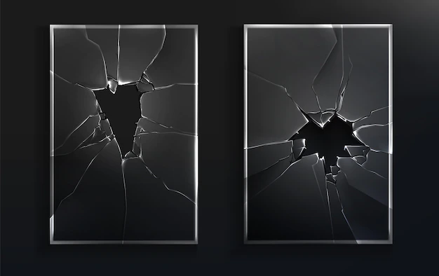 Free Vector | Realistic broken glass pack