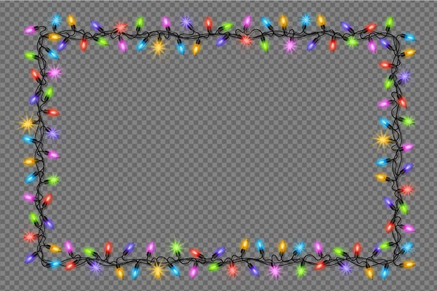 Free Vector | Realistic christmas light frame