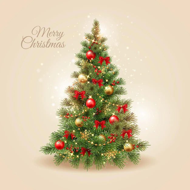 Free Vector | Realistic christmas tree