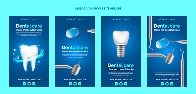 Free Vector | Realistic dental clinic instagram stories