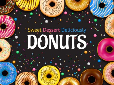 Free Vector | Realistic donuts frame