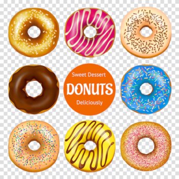 Free Vector | Realistic donuts set