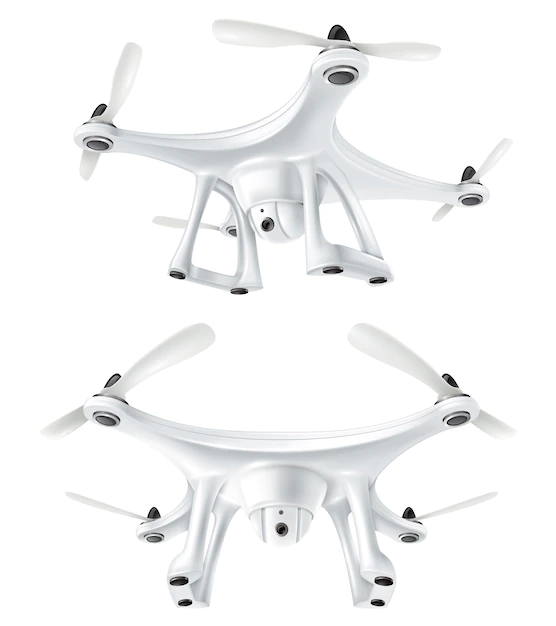 Free Vector | Realistic drone quadcopter set