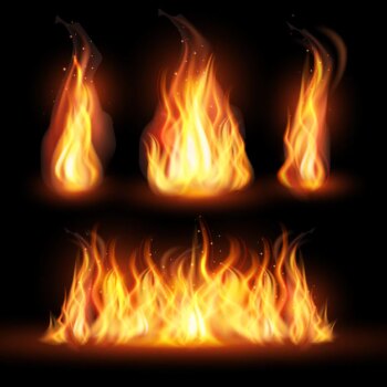 Free Vector | Realistic fire flames concept