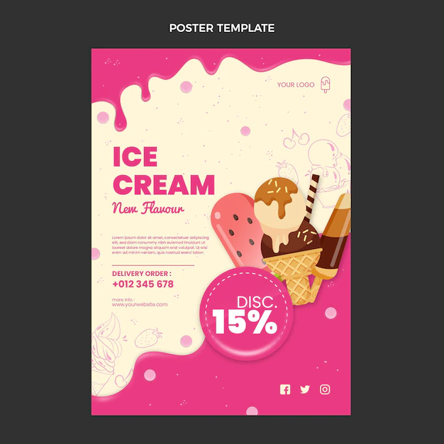 Free Vector | Realistic food poster template