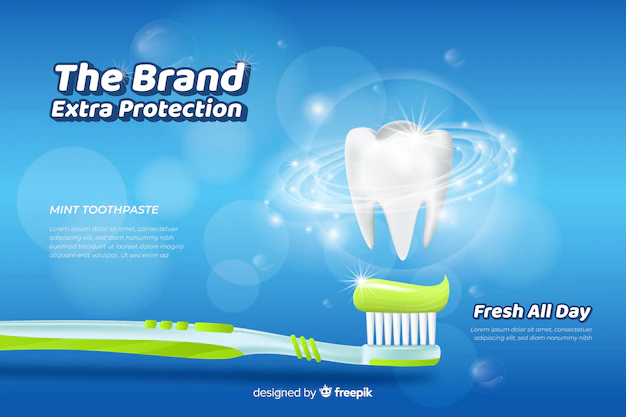 Free Vector | Realistic fresh toothpaste poster ad