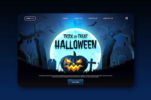 Free Vector | Realistic halloween landing page template