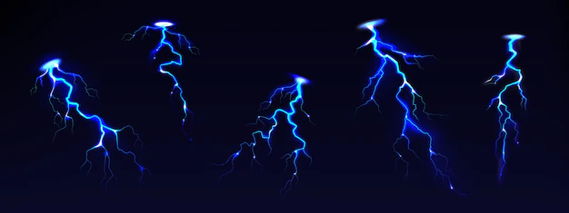 Free Vector | Realistic lightnings collection