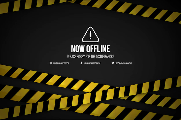 Free Vector | Realistic offline twitch banner background template