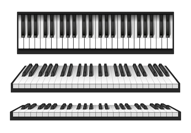 Free Vector | Realistic piano keys set