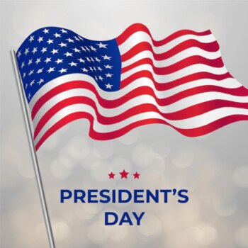 Free Vector | Realistic president's day event with flag