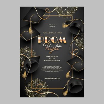 Free Vector | Realistic prom poster template
