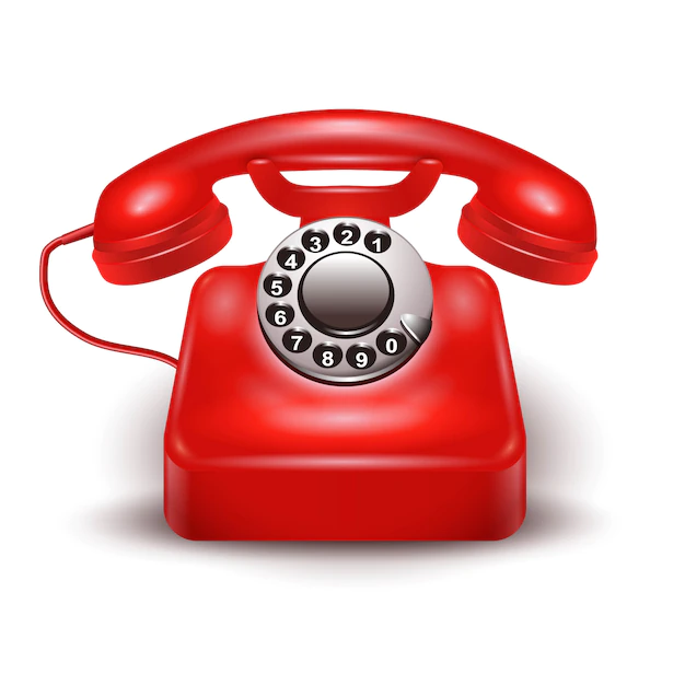 Free Vector | Realistic red telephone