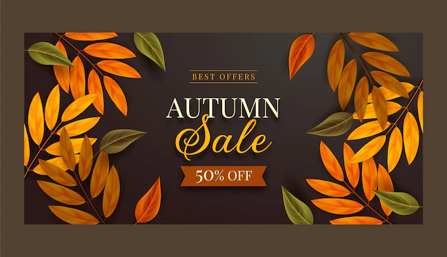 Free Vector | Realistic sale banner template for autumn celebration