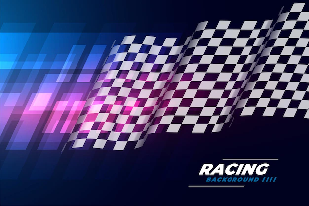 Free Vector | Realistic wavy flag checkered background