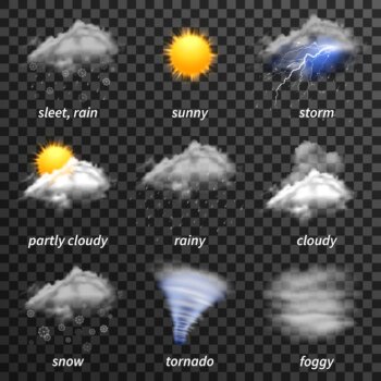 Free Vector | Realistic weather icons set
