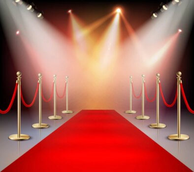Free Vector | Red carpet in illumination composition