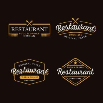 Free Vector | Restaurant retro logo collection