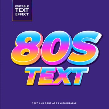 Free Vector | Retro 80's text effect