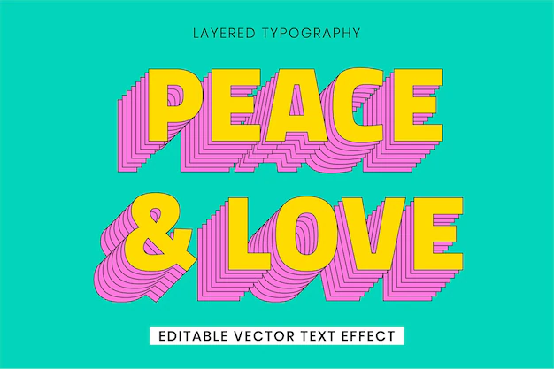 Free Vector | Retro layered word editable vector text effect template