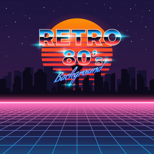 Free Vector | Retro neon background in 80's style